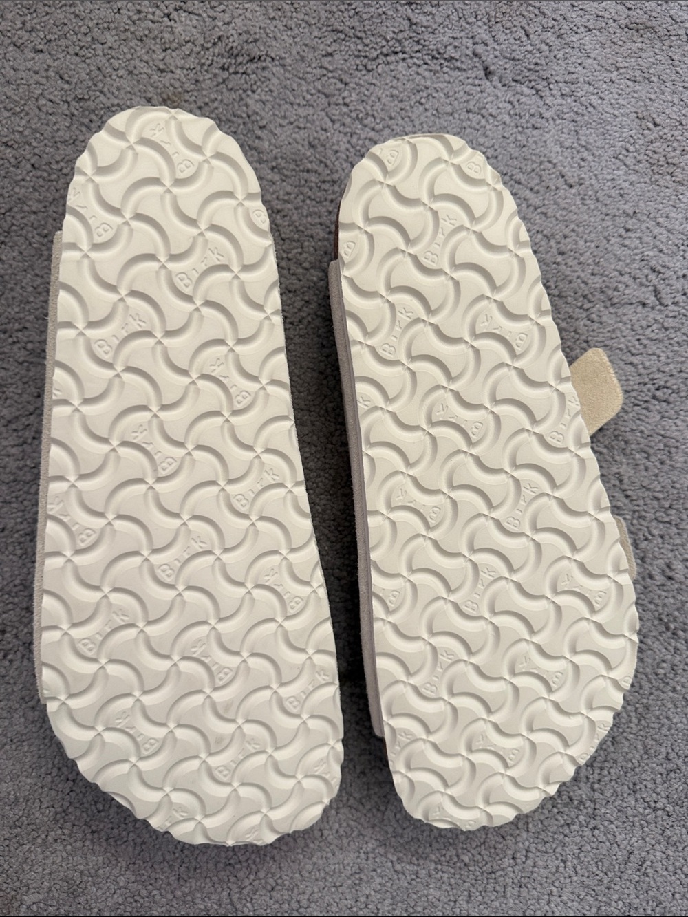 Birkenstock Off-White Suede Two-Strap Sandals - Picture 2 of 5